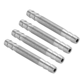 PATIKIL 1/4" Hose Barb Splicer, 4 Pcs Stainless Steel Hose Barb Splicer Mender Coupler Fitting Round Union Adapter for Water Air Gas, Silver