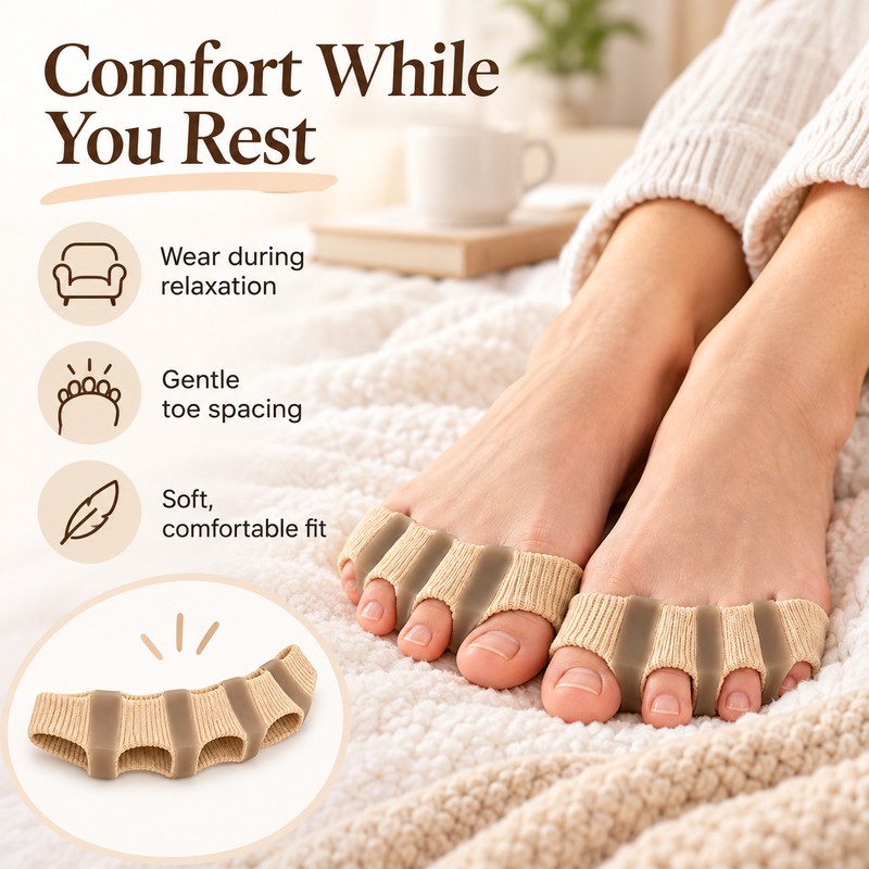 Silicone Toe Separator for Everyday Foot Care – Reusable 3-Hole