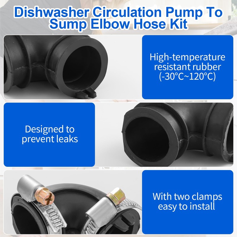 WD24X33918 Dishwasher Circulation Pump To Sump Elbow Hose Kit with