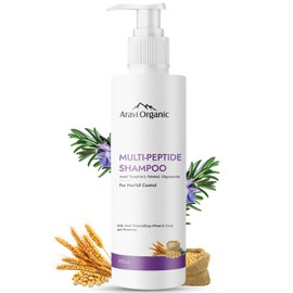Aravi Organic Multi Peptide Hairfall Shampoo - Acetyl Tripeptide 3, Palmitoyl, Oligopeptide & Rosemary - 6.7 FL Oz / 200 ml