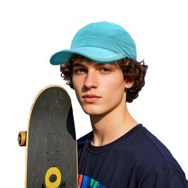 Clakllie Anti Sunscreen Sweat Outdoor Hat Mens Baseball Cap UPF 50+ Trucker Hats Sun Protection Sport Hats for Hiking,Lake Blue