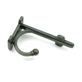 Oakcrafts Pair of Small Shelf Brackets with Hook TRANBY Antique Iron 4.0" x 2.25" / 100mm x 60mm