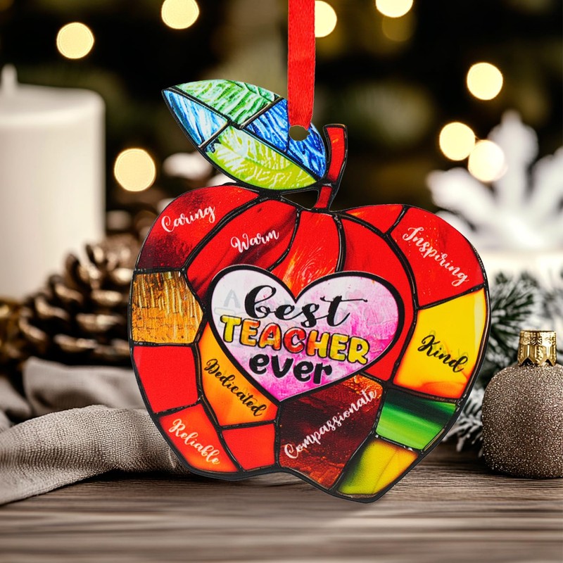 Teacher Christmas Acrylic Ornament - It Takes a Big Heart