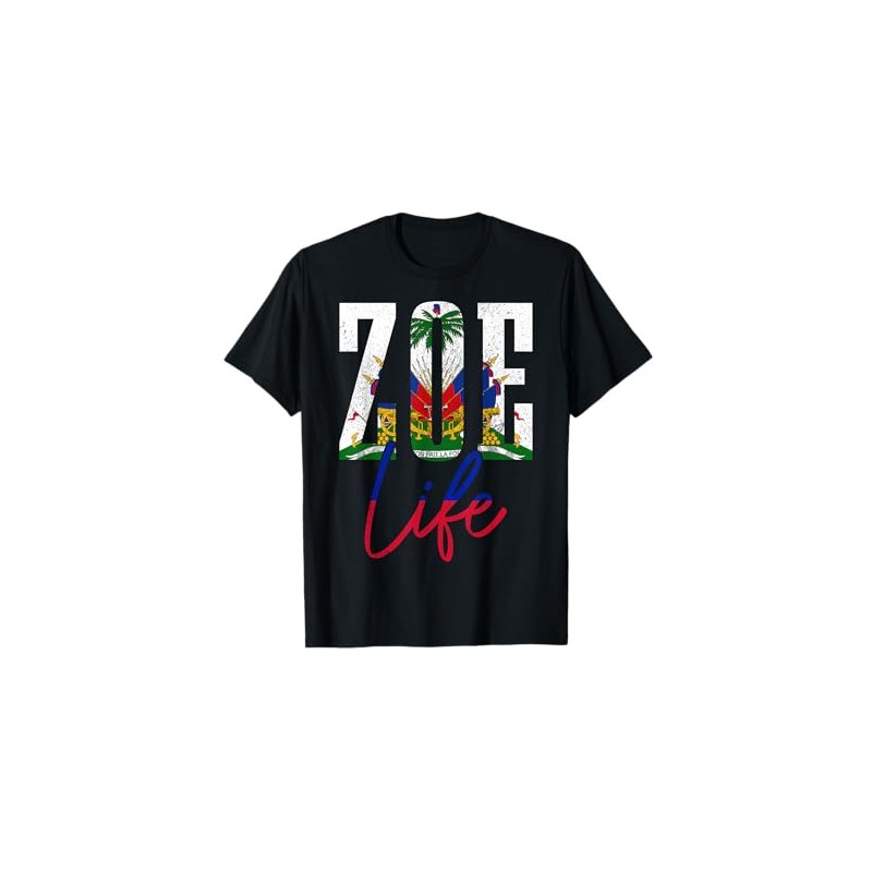 Haiti Zoe Haitian Flag Caribbean Souvenir T-Shirt
