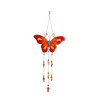 1 x Butterfly Suncatcher With Hanging Beads Stained Glass Effect