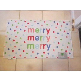 H For Happy Merry Merry Merry  - Christmas Accent Rug 20" X 34" New