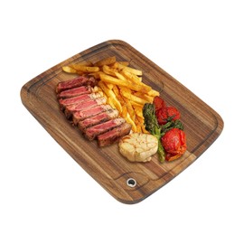 MARTEXBUY 10 Pcs Steak Plates, Wooden Steak Board Set Steak Plates, Wood Cutting Board, Serving Board Tray for Home Serving Eating Meat Dishes Snack Dessert