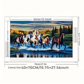 KTHOFCY 5D DIY Diamond Painting Kits for Adults, Animals Horses Running Full Drill Embroidery Cross Stitch Crystal Rhinestone Paintings Pictures Arts Wall Decor Painting Dots Kits 15.7X27.5inch