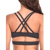 RELLECIGA Women's Anthracite Scoop Neck Strappy Cutout Sport Bra Fitness