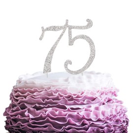 Decoración para tarta LINGPAR con cristales brillantes (75-oro), Plateado