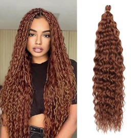 Ocean Wave Crochet Hair 30inch 4packs Deep Wave Crochet Hair Ocean Wave Braiding Hair Crochet Braids Synthetic Braids Wet and Wavy Braiding Hair For Black Women (#30, 30inch4packs)