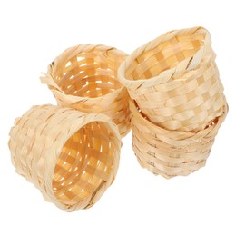 Cabilock Pack of 4 Braided Basket, Storage Basket, Round Braided Basket, Mini Basket, Braided Storage Basket, Desk Weaving Basket, Bushel Baskets, Basket for