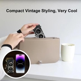 Vintage Mini Digital Camera, Portable Twin Lens Retro Digital Camera, TLR Style 1080P FHD Video 12MP Autofocus Video Vlogging Cam for Beginners Teens Adults (128GB)