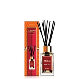 Areon Home Luxury Perfume Reed Diffuser + 10 Rattan Reeds, Sweet Gold 85 ml
