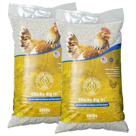 Premium Chicken Sand 50 lbs (2-Pack) – Dust-Free, Odor-Control Bedding for Chicken Coops, Nesting Boxes, and Runs – Natural Poultry Litter, 100 lbs Total