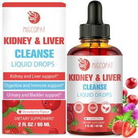 29-in-1 Kidney and Liver Cleanse Detox & Repair Drops, High Absorption Cranberry and Milk Thistle Supplement, Natural Herbal Daily Detox Support for Kidney, Liver, Urinary Tract, Bladder, 60ml