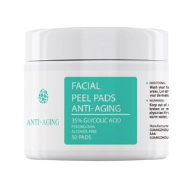 35% Glycolic Acid Pads for Face & Body Exfoliant,Exfoliating Face Pad with AHA, Vitamins B5 & C,Facial Radiance Cleansing Pades,Glycolic Acid Peel Pads for Pore Cleaner,Acne,Fine Lines (50 Pades)