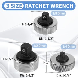MCSDFN 3 Pcs Mini Finger Ratchet Set 1/4" 3/8" 1/2" Drive Palm Ratchet Set Reversible Stubby Thumbwheel Ratchet Wrench Set Finger Socket Driver for Tight Spaces