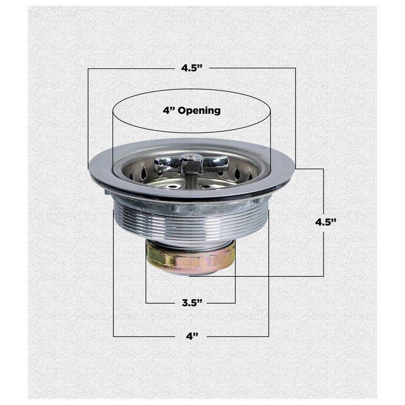 Highcraft 9763 Kitchen Sink (3-1/2 Inch) Stainless Steel Drain Assembly