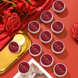 MTLEE 50 Pcs Thank You Candles Gift Wedding Favors Baby Shower for Guests 1 oz Lavender Scented Soy Wax Candle Aromatherapy Candle Favors for Bridal Baby Shower(Burgundy,Thank You)