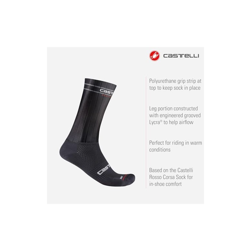 CASTELLI Unisex Fast Feet 3 Socks, Black, S-M EU