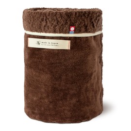 Bloom Imabari Throw Blanket, Avenir, Approx. 38.6 x 27.6 inches (98 x 70 cm), Made in Japan, 100% Cotton, Washable, Reversible, Sheep-treated Throw Blanket (Brown)