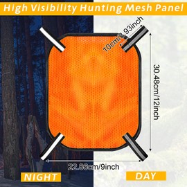 Copkim 4 Pcs Blaze Orange Safety Panel with Reflective Strips, 12'' x 9'', High Visibility Hunting Mesh Tent Backpack Cover Safety Panel for Outdoors Field Hiking Camping Biking Traveling