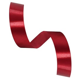 Solid Color Burgundy Satin Ribbon, 1 Inches x 25 Yards Fabric Satin Ribbon for Gift Wrapping, Crafts, Hair Bows Making, Wreath, Wedding Party Decoration and Other Sewing Projects
