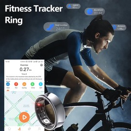 Smart Ring Pedometer Fitness Tracker Fitness Ring Tracker Android IOS Smart Rings for Men Women Sleep Tracker Heart Rate Monitor Activity Tracker Sport Smart Ring Fitness Ring Black Grey Gold Silver
