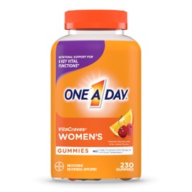 ONE A DAY One A Day Women’s Multivitamin Gummies, Supplement with Vitamin A, Vitamin C, Vitamin D, Vitamin E and Zinc for Immune Health Support, Calcium & more, Orange, 230 count, Fruity
