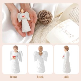 LAGAHS Angel Figurines for Women, Guardian Angel Statues and Figurines, Resin Angels Statue Holding a Heart for Birthday Thanksgiving Christmas Home Decor, Angel Gifts Ornaments