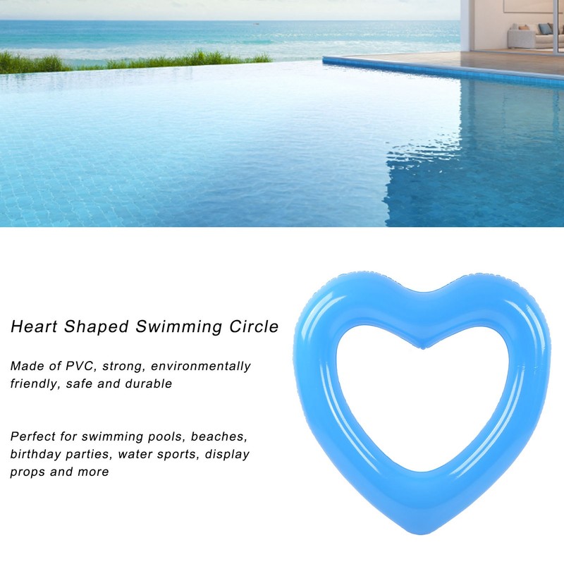 Heart Shaped Swimming Circle 120cm Thick Tear Resistant PVC Material