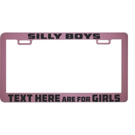 Unbranded Silly boys custom lettering are for girls pink license plate frame