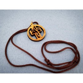 3D Open-Faced Jesus Cross, Wooden Cross Necklace for Men & Women, Certified Holy Land Olive Wood Orthodox Pendant Necklace from Bethlehem Israel, Christian & Catholic Religious Keepsake Gift