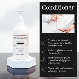 Bianca Sauchella Secret Shine Hair Extensions Care, Repair Conditioner with Moroccan Argan Oil, Moisture-Retaining for Extensions and All Hair Types, Keratin Amino Acid, 500 ml