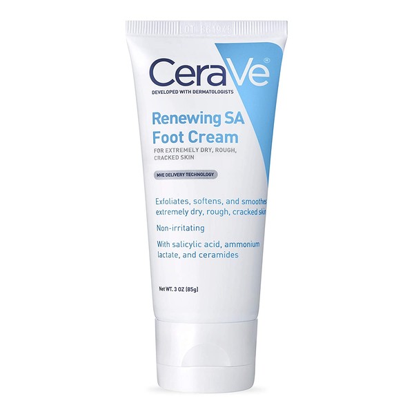 CeraVe Foot Cream with Salicylic Acid | 3 Ounce | Foot Cream for Dry Cracked Feet | Fragrance Free