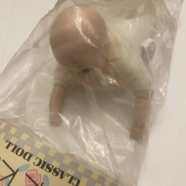 JUST FOR KEEPS Vintage JUST FOR KEEPS CLASSIC 10" Porcelain & Cloth Crawling Baby Doll NOS