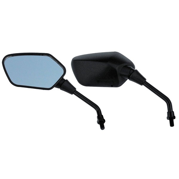 Pair of OEM Quality Black Angular Head Motorcycle Mirrors for