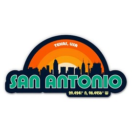 Squiddy San Antonio Texas City Skyline - Vinyl Sticker Decal for Phone, Laptop, Water Bottle (3" Wide)