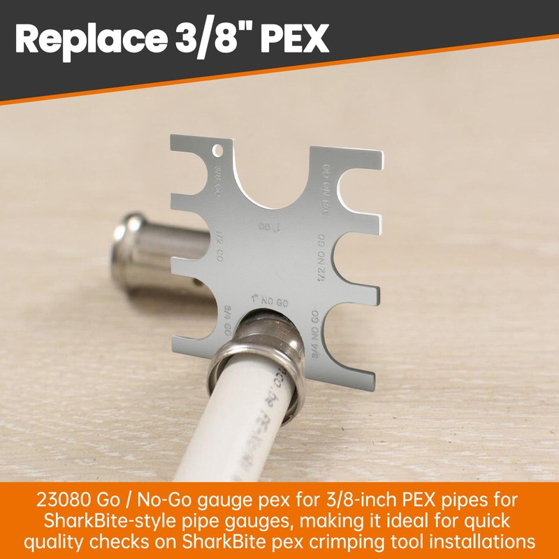 PEX Crimp Tool Go/No-Go Gauge, 3/8 In Replace for SharkBite