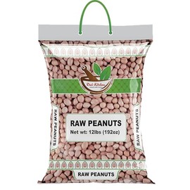 Desi Kitchen Raw Peanuts Whole with skin (Uncooked, Unsalted) 12lbs (192oz) Poly Bag by Rani Foods Inc