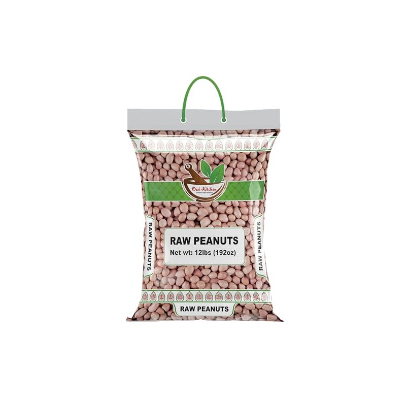 Desi Kitchen Raw Peanuts Whole with skin (Uncooked, Unsalted) 12lbs