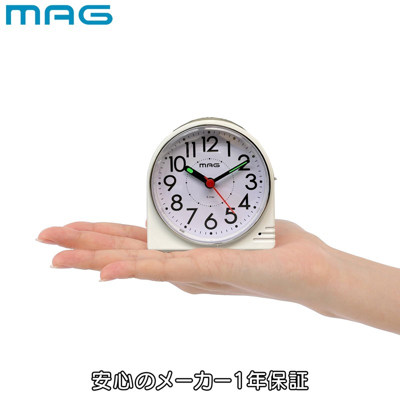 MAG AT-730 WH-Z Noah Precision Alarm Clock, Small, Small, Analog,