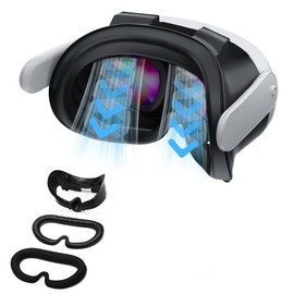 Face Pad Facial Interface Compatible with Meta Oculus Quest 3, Original Replacement for Quest 3 Silicone Facial Interface Face Pad Cover, Two-Piece Set with 1 Ice Silk Face Pad and 1 Soft PU Face Pad