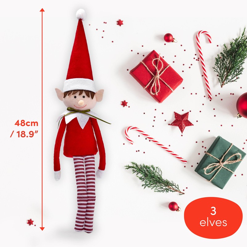 The TWIDDLERS 3 Sitting Gnome Figures for Christmas Made of