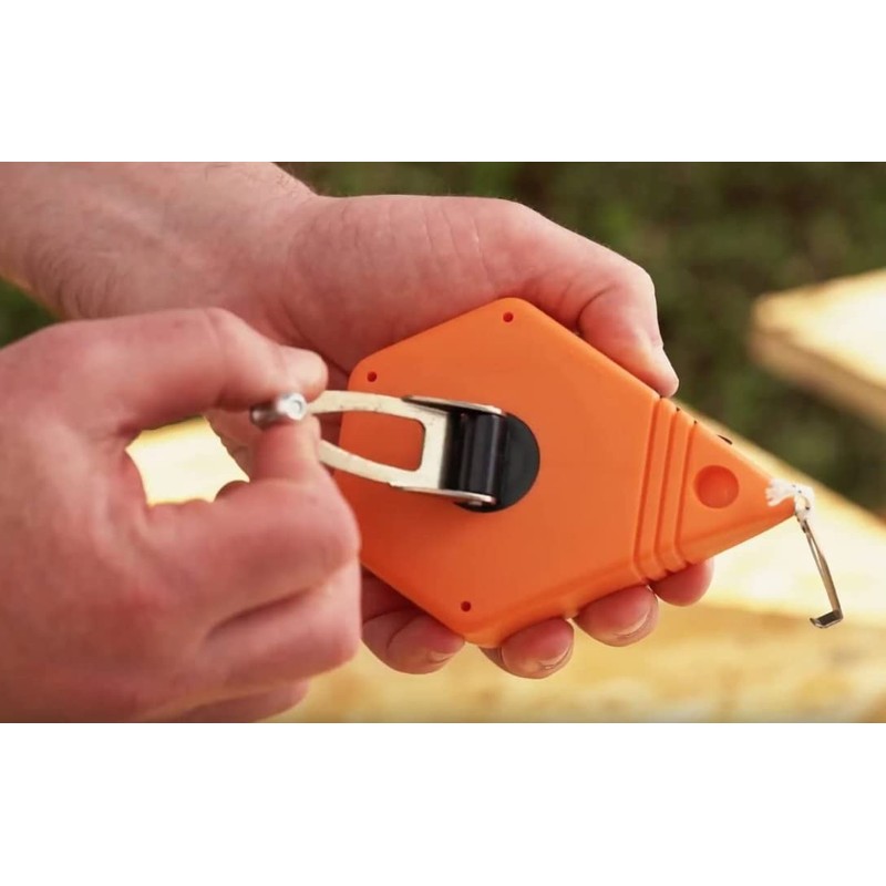 Zimpty 2PCS Keson P100 Octoganal Chalk Line Reel, 1.5mm String,