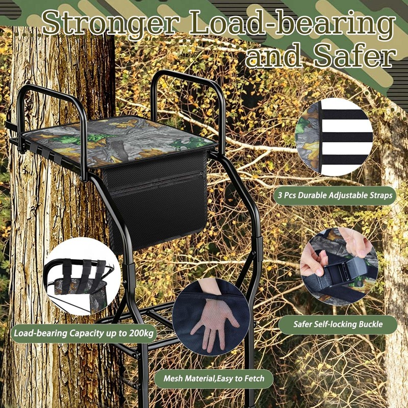Tree Stand Seat Replacement with Storage Pocket 16.5*13inch Universal Replacement