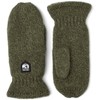 HESTRA Basic Wool Mitt Olive Green - 7, olive
