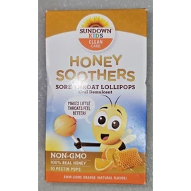 SUNDOWN KIDS Honey Soothers Sore Throat Lollipops Oral Demulcent 10ct - SEALED