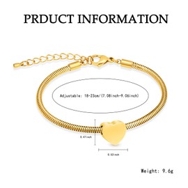 VCCWYQK Mini Heart Urn Bracelet for Ashes for Women Girls Stainless Steel Cremation Urn Bracelet Bangle for Ashes Keepsake Memorial Jewellery Gifts, Stainless Steel, No gemstone